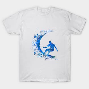 Surfing man blue art T-Shirt